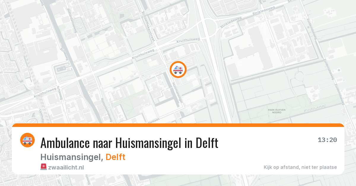 Ambulance naar Huismansingel in Delft — 16 jun 2026