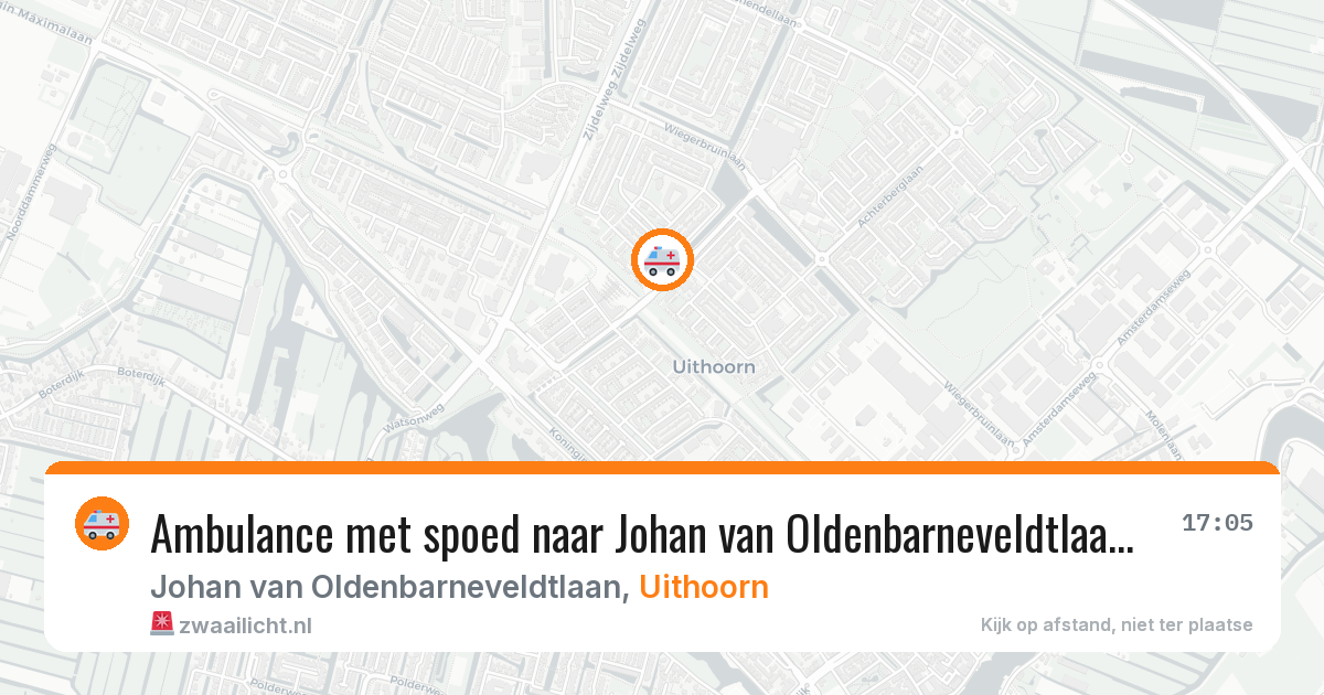 Ambulance met spoed naar Johan van Oldenbarneveldtlaan in Uithoorn — 6 aug 2026