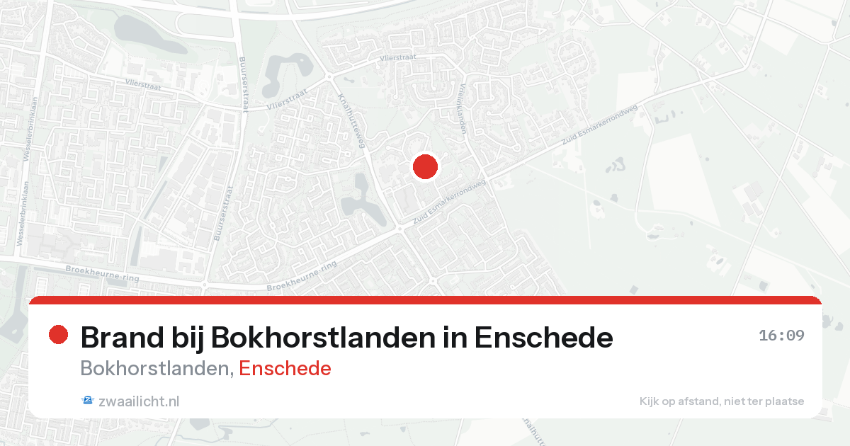 Brand bij Bokhorstlanden in Enschede — 19 aug 2026