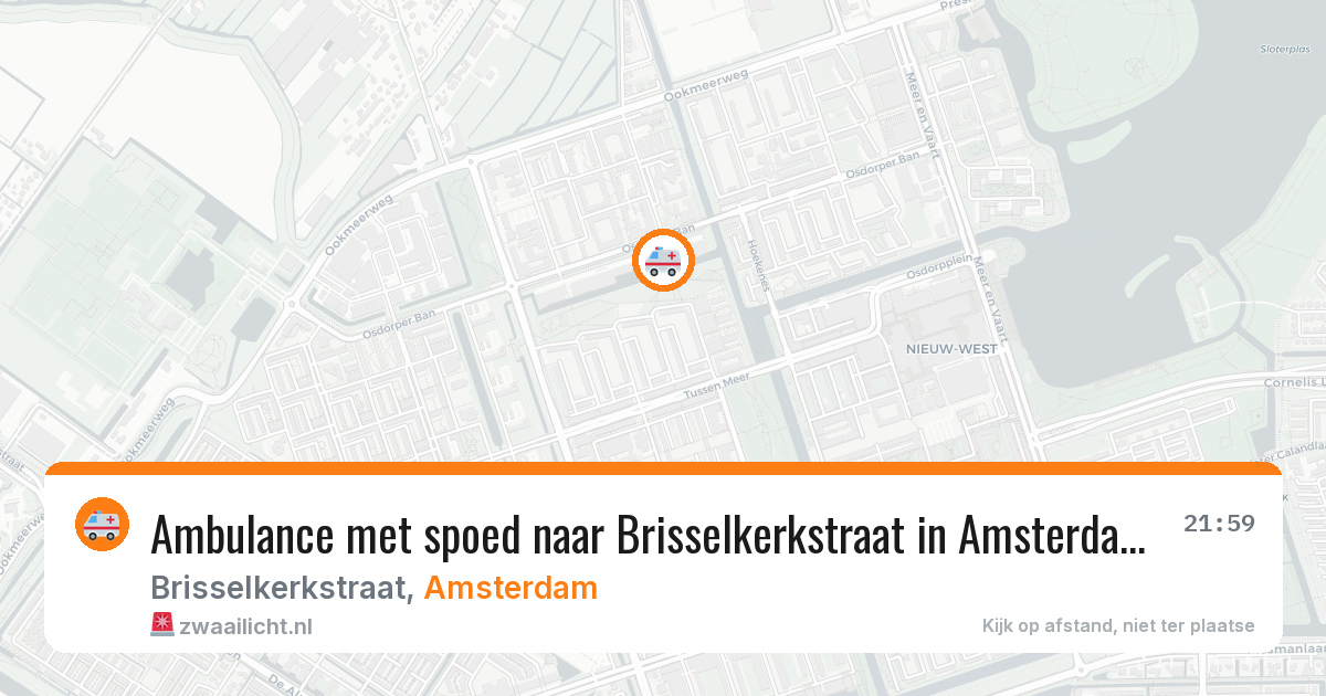 Ambulance met spoed naar Brisselkerkstraat in Amsterdam — 28 mrt 2026