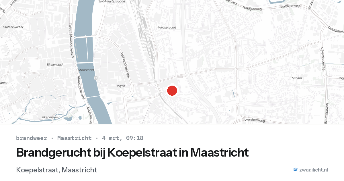 Brandgerucht bij Koepelstraat in Maastricht — 4 mrt 2026