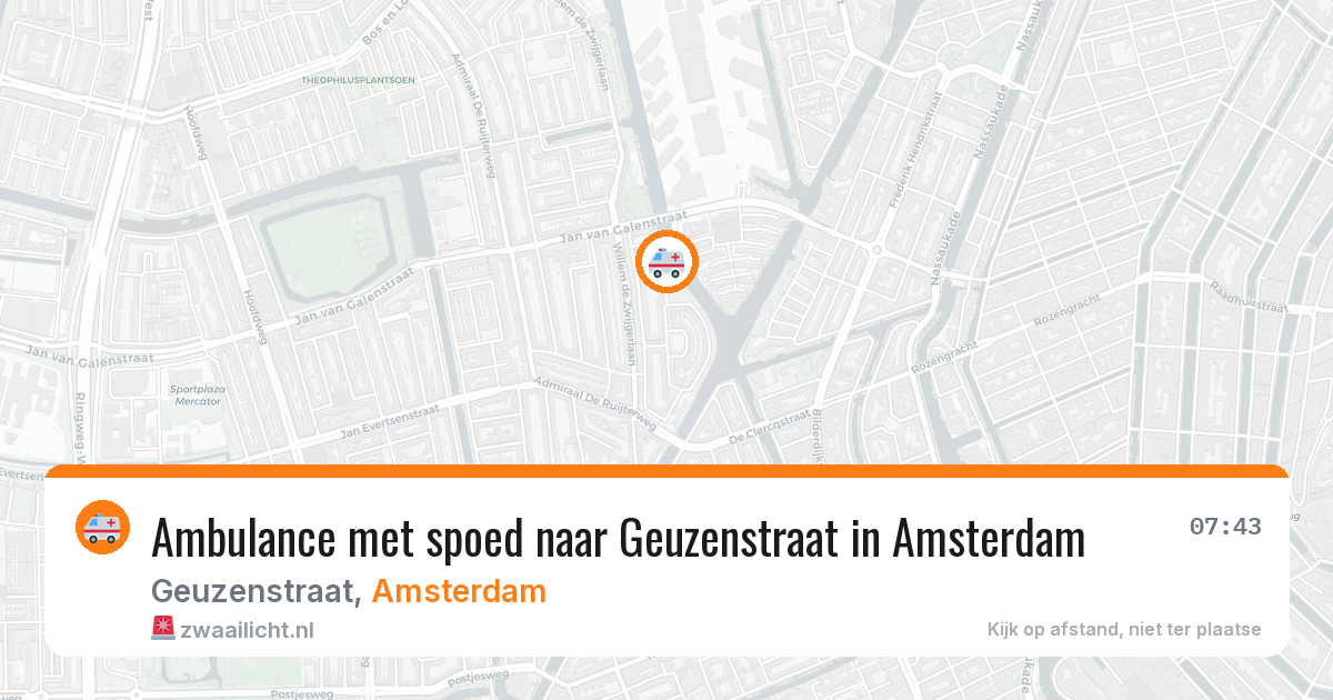 Ambulance met spoed naar Geuzenstraat in Amsterdam — 20 jun 2026