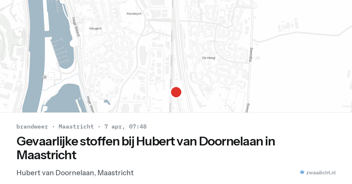 Gevaarlijke stoffen bij Hubert van Doornelaan in Maastricht — 7 apr 2026