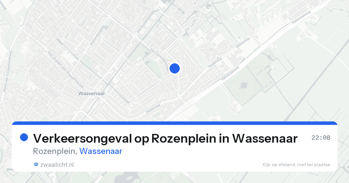 Verkeersongeval op Rozenplein in Wassenaar — 24 aug 2026