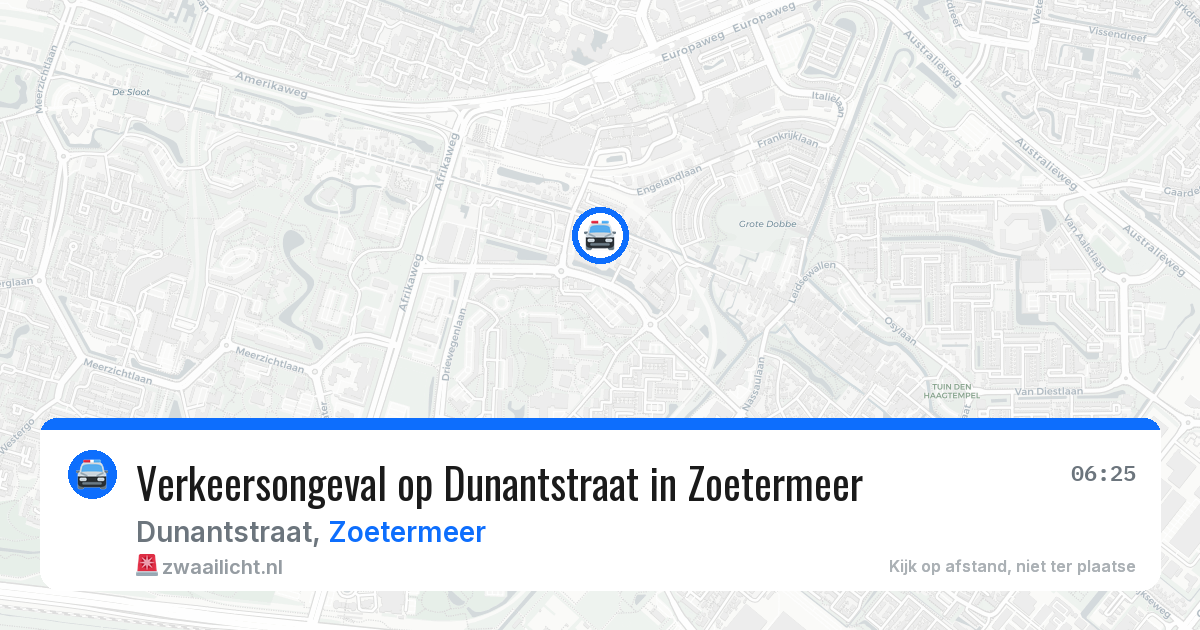 Verkeersongeval op Dunantstraat in Zoetermeer — 24 mei 2026