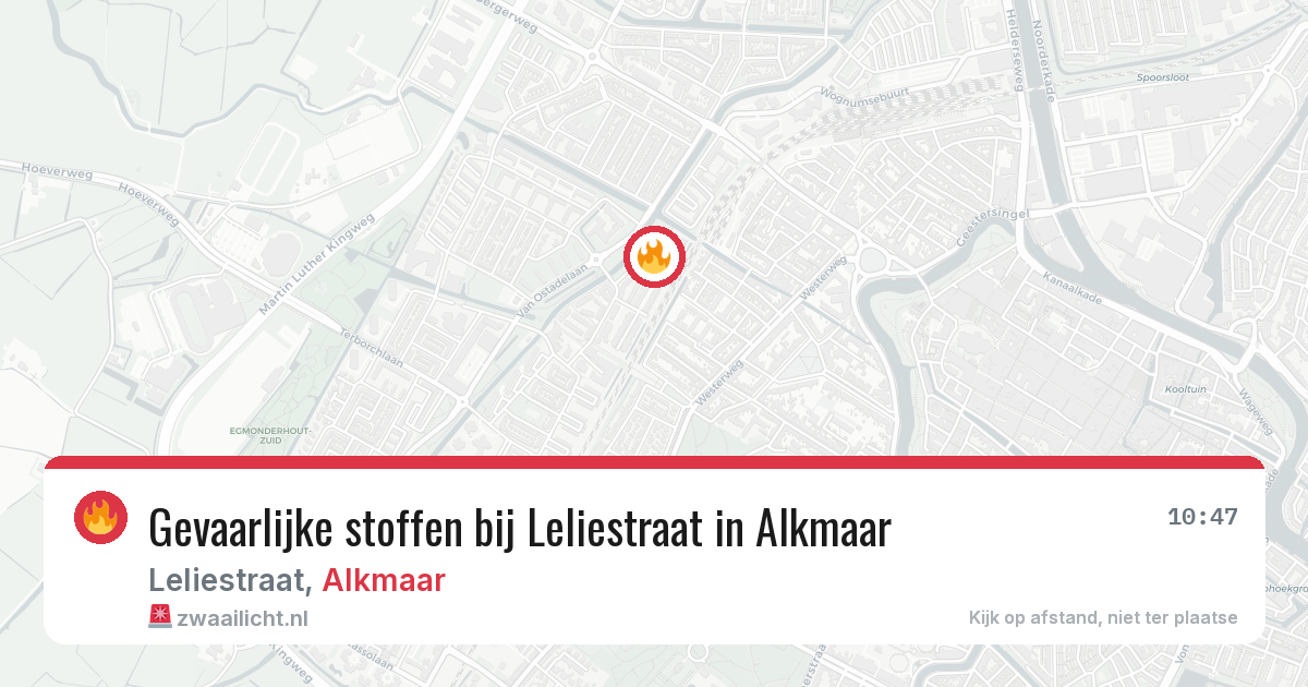 Gevaarlijke stoffen bij Leliestraat in Alkmaar — 3 jul 2026