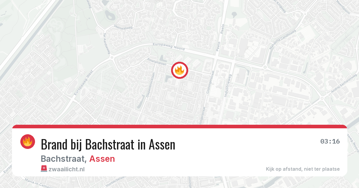 Brand bij Bachstraat in Assen — 4 aug 2026