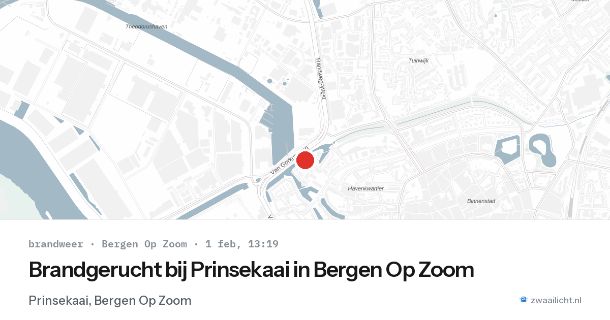 Brandgerucht bij Prinsekaai in Bergen Op Zoom — 1 feb 2026