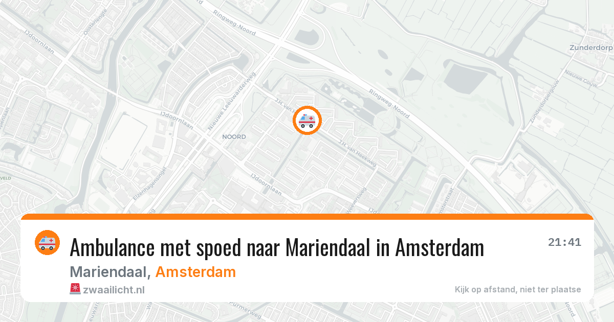 Ambulance met spoed naar Mariendaal in Amsterdam — 28 jun 2026