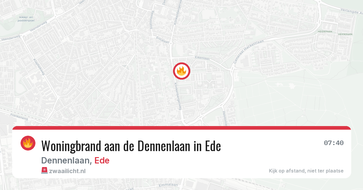 Woningbrand aan de Dennenlaan in Ede — 13 aug 2026
