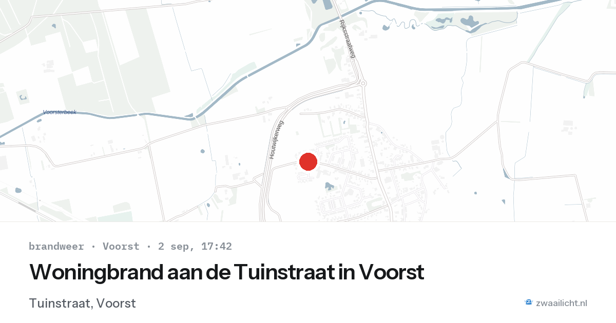 Woningbrand aan de Tuinstraat in Voorst — 2 sep 2026