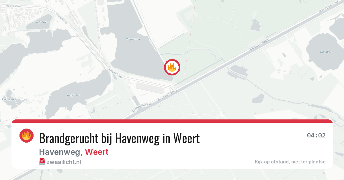 Brandgerucht bij Havenweg in Weert — 12 feb 2026