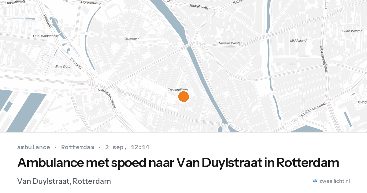 Ambulance met spoed naar Van Duylstraat in Rotterdam — 2 sep 2026