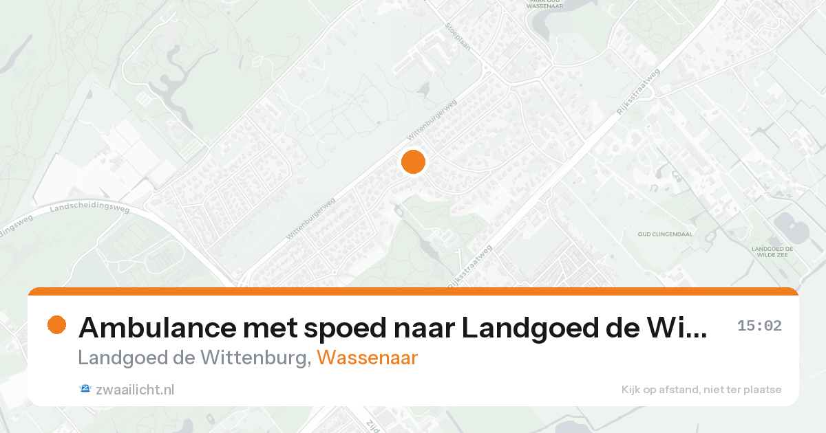Ambulance met spoed naar Landgoed de Wittenburg in Wassenaar — 15 aug 2026