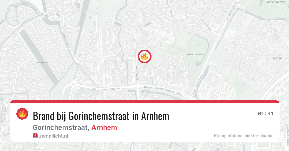 Brand bij Gorinchemstraat in Arnhem — 3 aug 2026