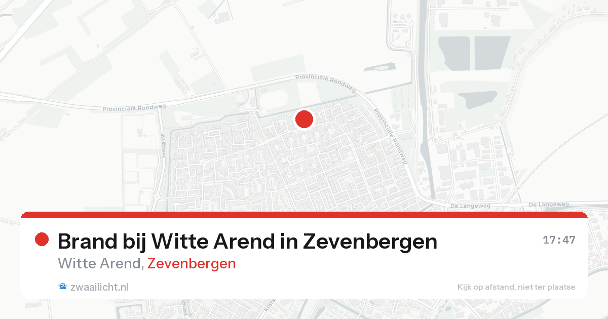 Brand bij Witte Arend in Zevenbergen — 16 aug 2026