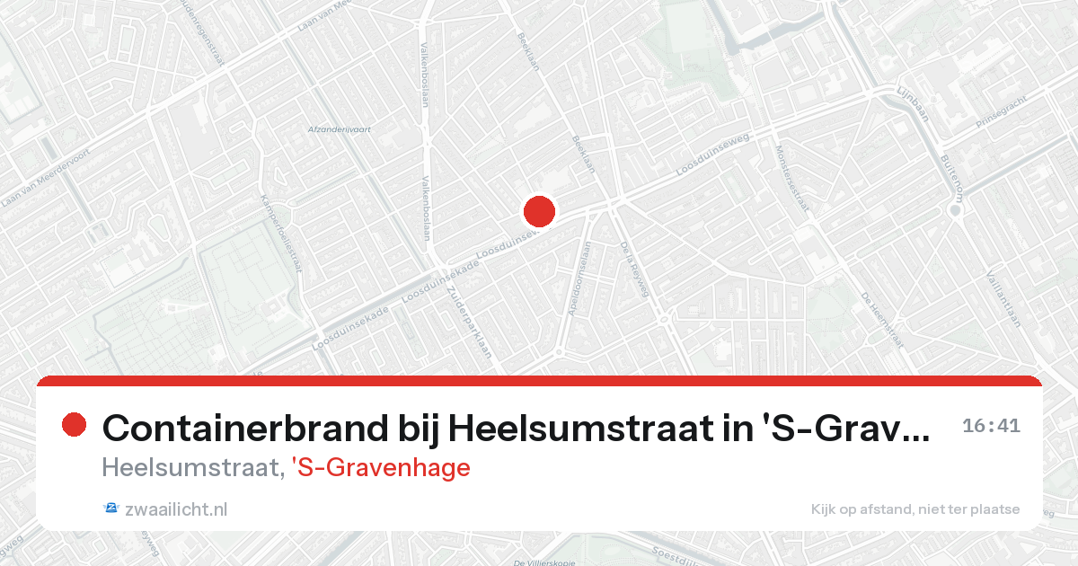Containerbrand bij Heelsumstraat in 'S-Gravenhage — 16 aug 2026