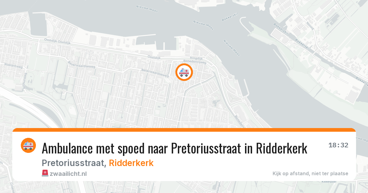 Ambulance met spoed naar Pretoriusstraat in Ridderkerk — 17 mrt 2026