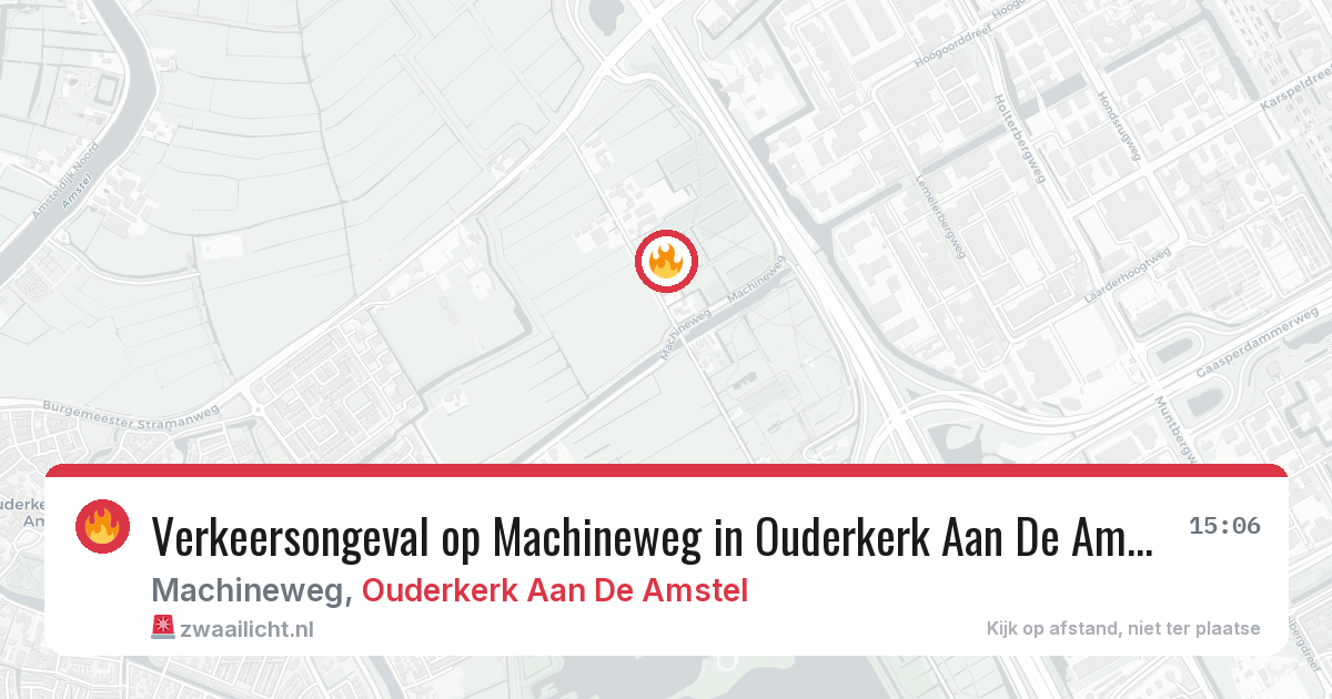 Verkeersongeval op Machineweg in Ouderkerk Aan De Amstel — 23 jun 2026