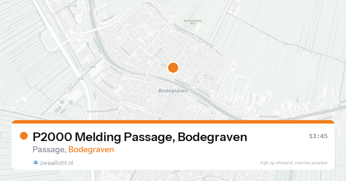 P2000 Melding Passage, Bodegraven — 31 jan 2026