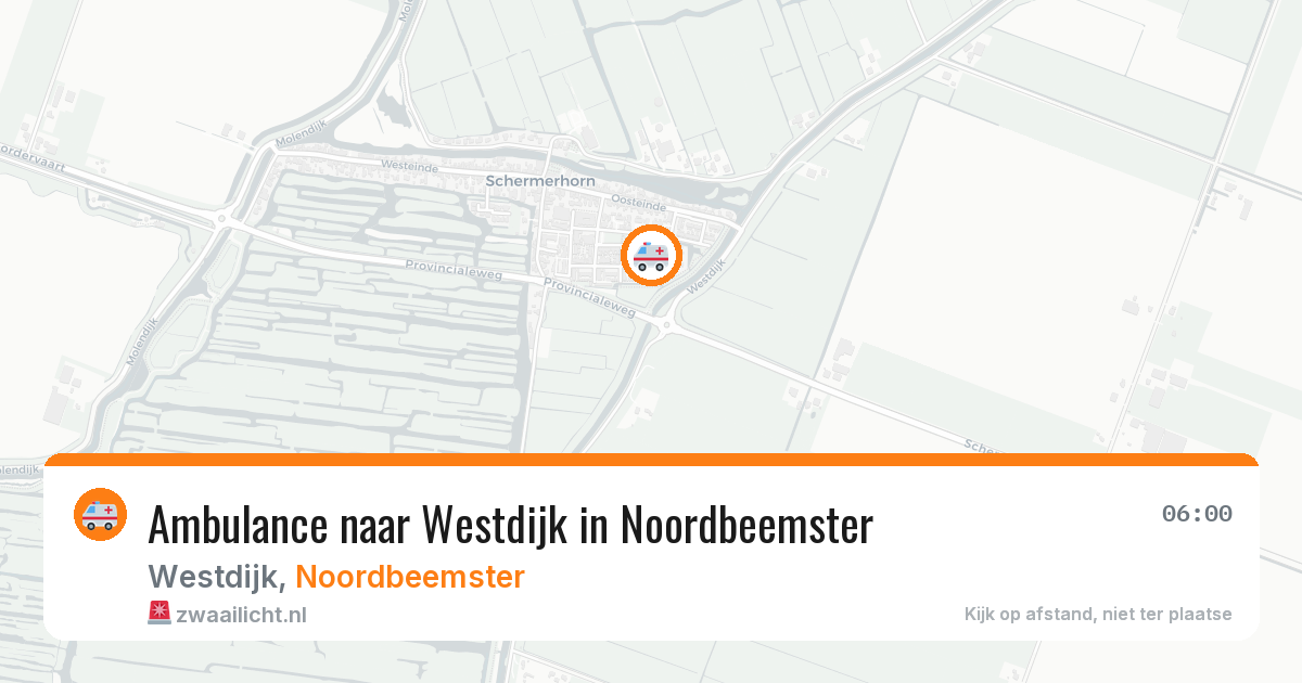 Ambulance naar Westdijk in Noordbeemster — 20 jun 2026