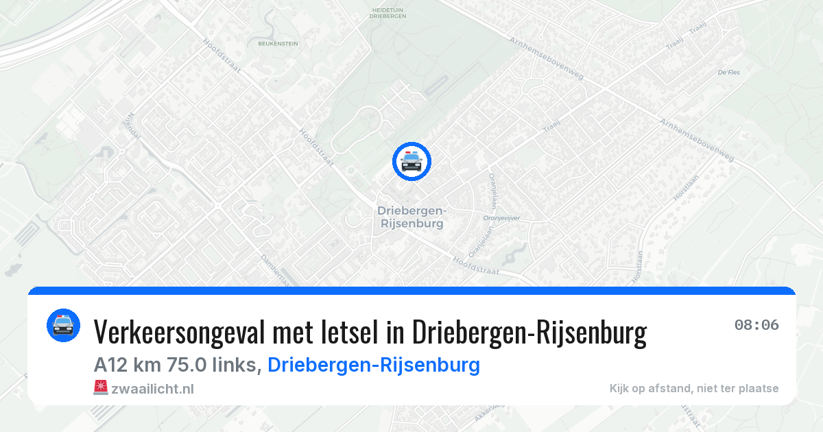 Verkeersongeval met letsel in Driebergen-Rijsenburg — 8 apr 2026
