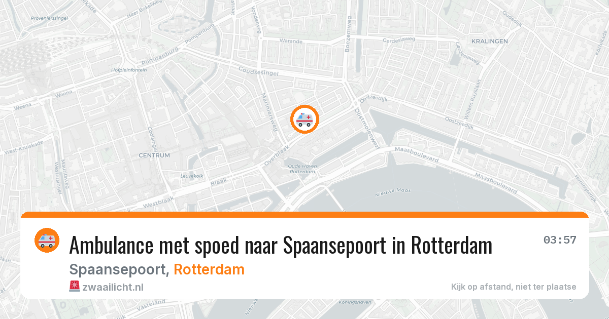 Ambulance met spoed naar Spaansepoort in Rotterdam — 27 mei 2026