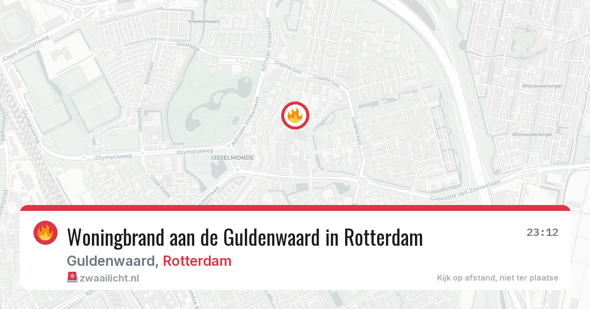 Woningbrand aan de Guldenwaard in Rotterdam — 1 jul 2026