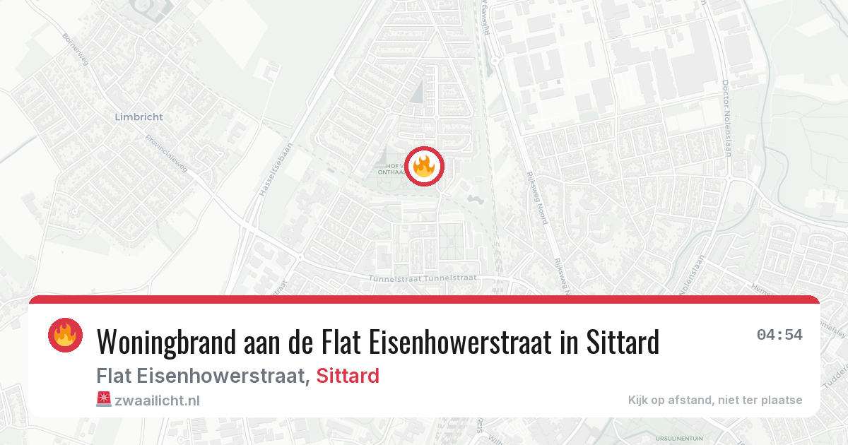 Woningbrand aan de Flat Eisenhowerstraat in Sittard — 9 feb 2026