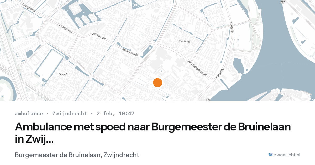 Ambulance met spoed naar Burgemeester de Bruinelaan in Zwijndrecht — 2 feb 2026
