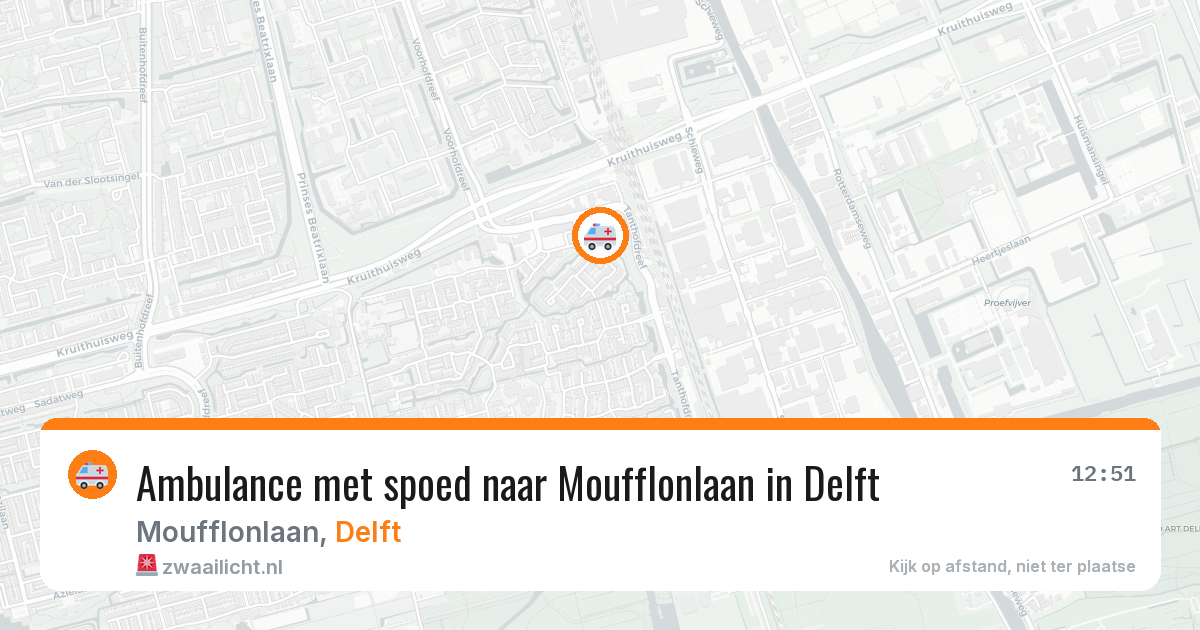 Ambulance met spoed naar Moufflonlaan in Delft — 13 jun 2026