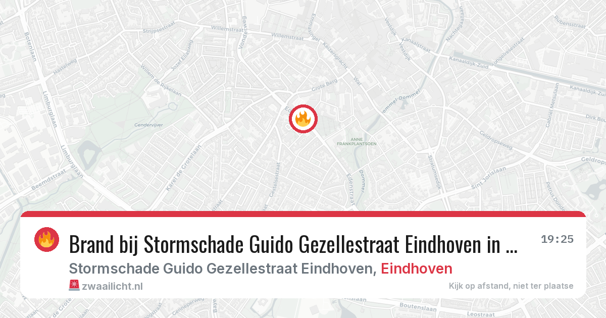 Brand bij Stormschade Guido Gezellestraat Eindhoven in Eindhoven — 8 jun 2026
