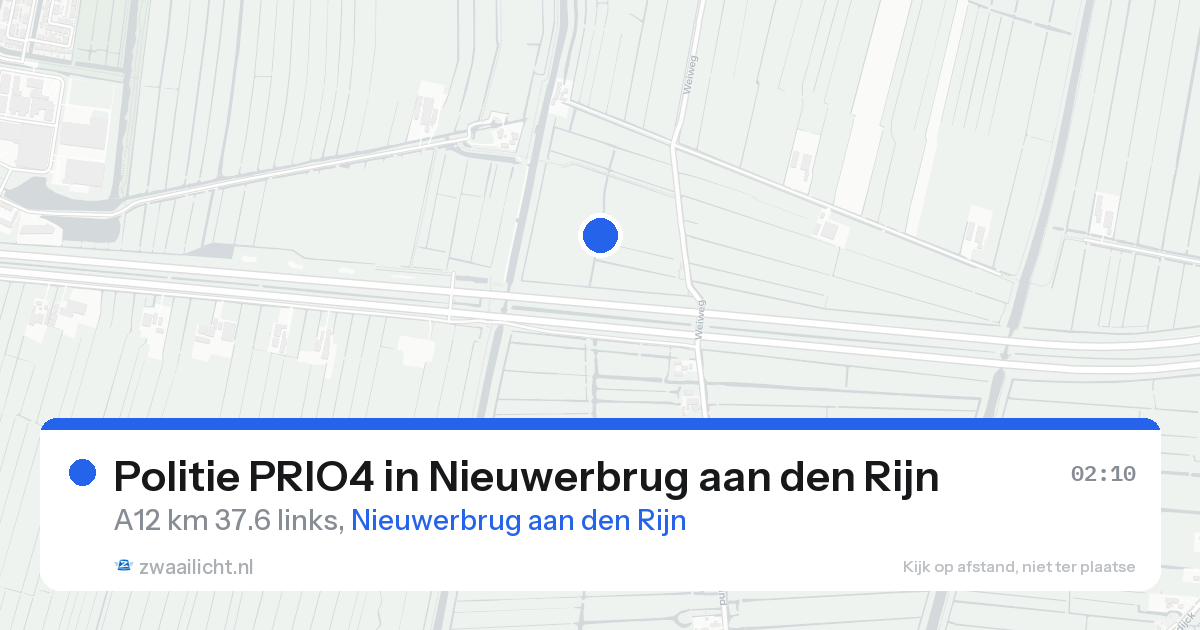 Politie PRIO4 in Nieuwerbrug aan den Rijn — 22 aug 2026 | 🚨 Zwaailicht.nl