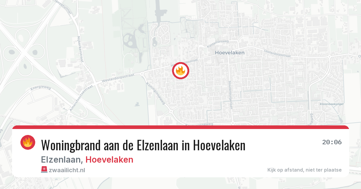 Woningbrand aan de Elzenlaan in Hoevelaken — 29 mrt 2026