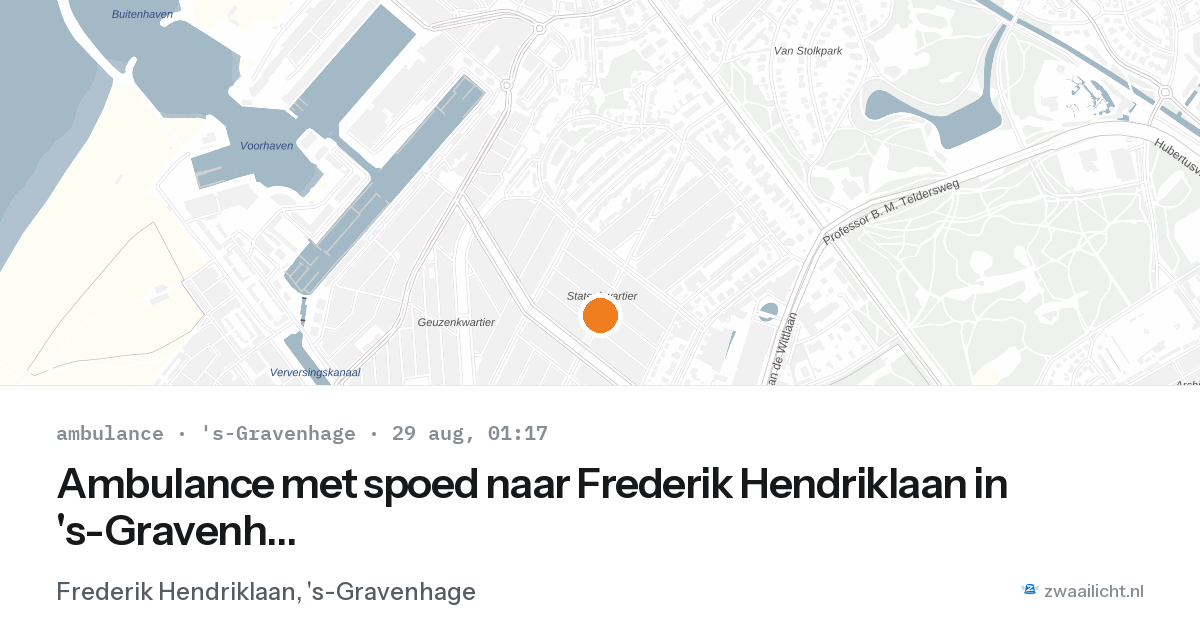 Ambulance met spoed naar Frederik Hendriklaan in 's-Gravenhage — 28 aug 2026