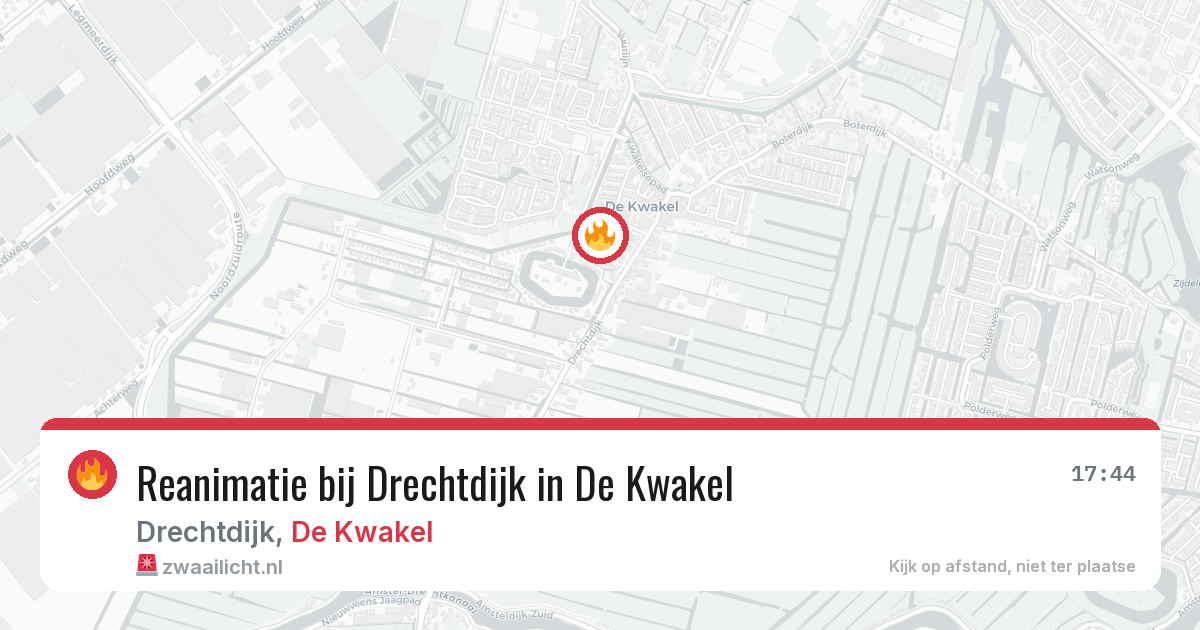 Reanimatie bij Drechtdijk in De Kwakel — 8 jul 2026