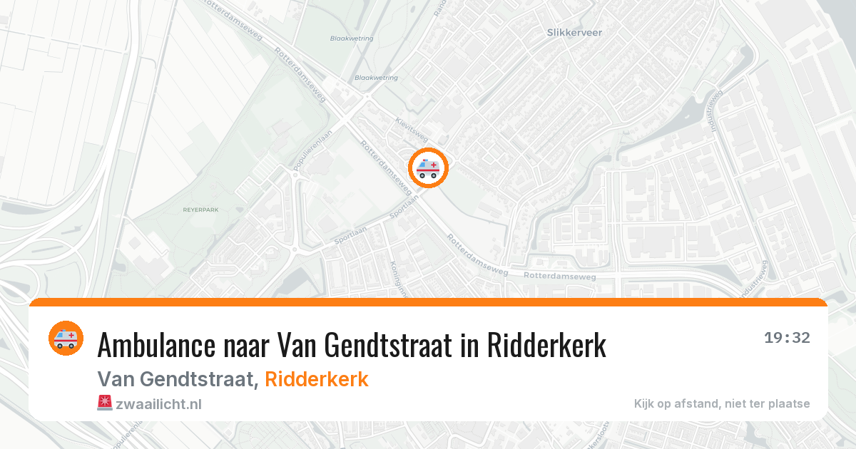 Ambulance naar Van Gendtstraat in Ridderkerk — 27 apr 2026
