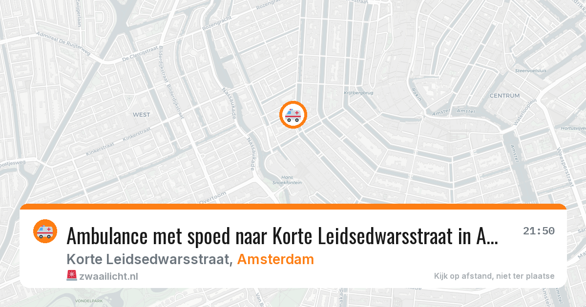 Ambulance met spoed naar Korte Leidsedwarsstraat in Amsterdam — 12 apr 2026