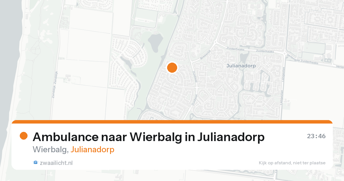 Ambulance naar Wierbalg in Julianadorp — 22 aug 2026