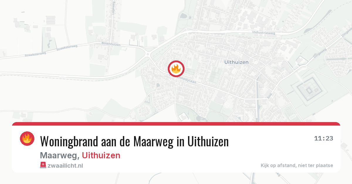 Woningbrand aan de Maarweg in Uithuizen — 30 jul 2026