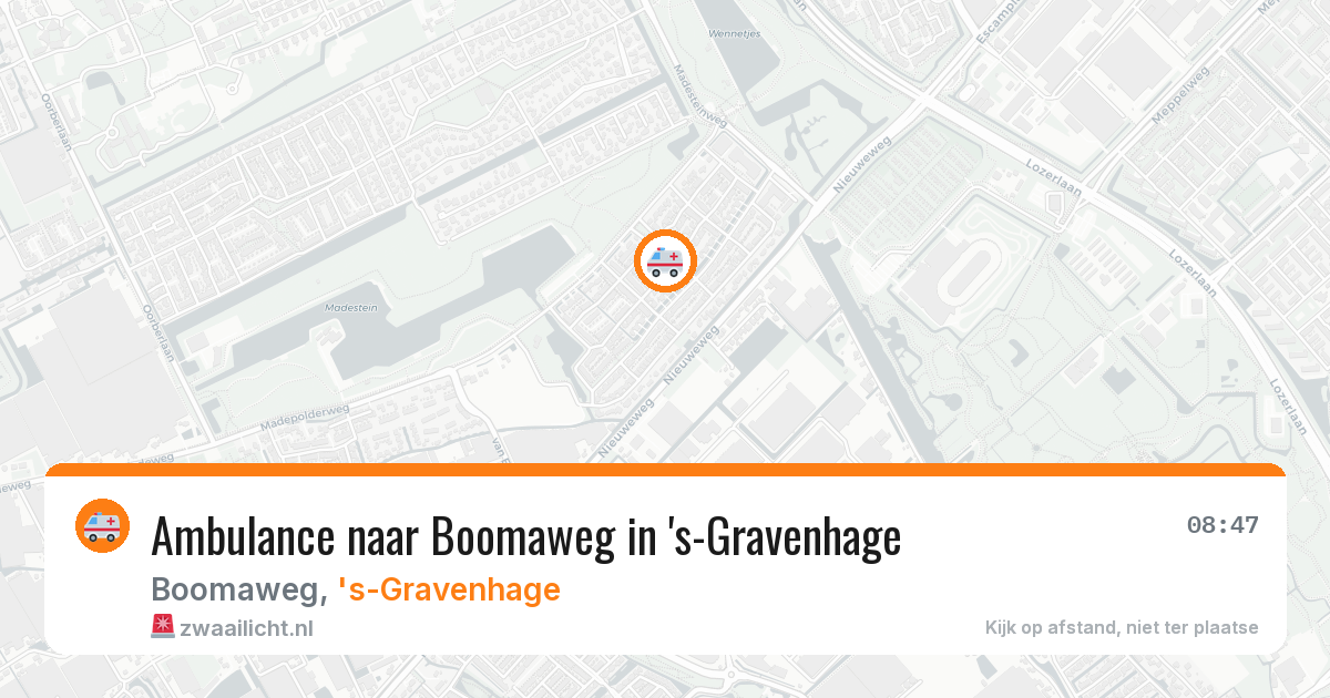 Ambulance naar Boomaweg in 's-Gravenhage — 14 aug 2026