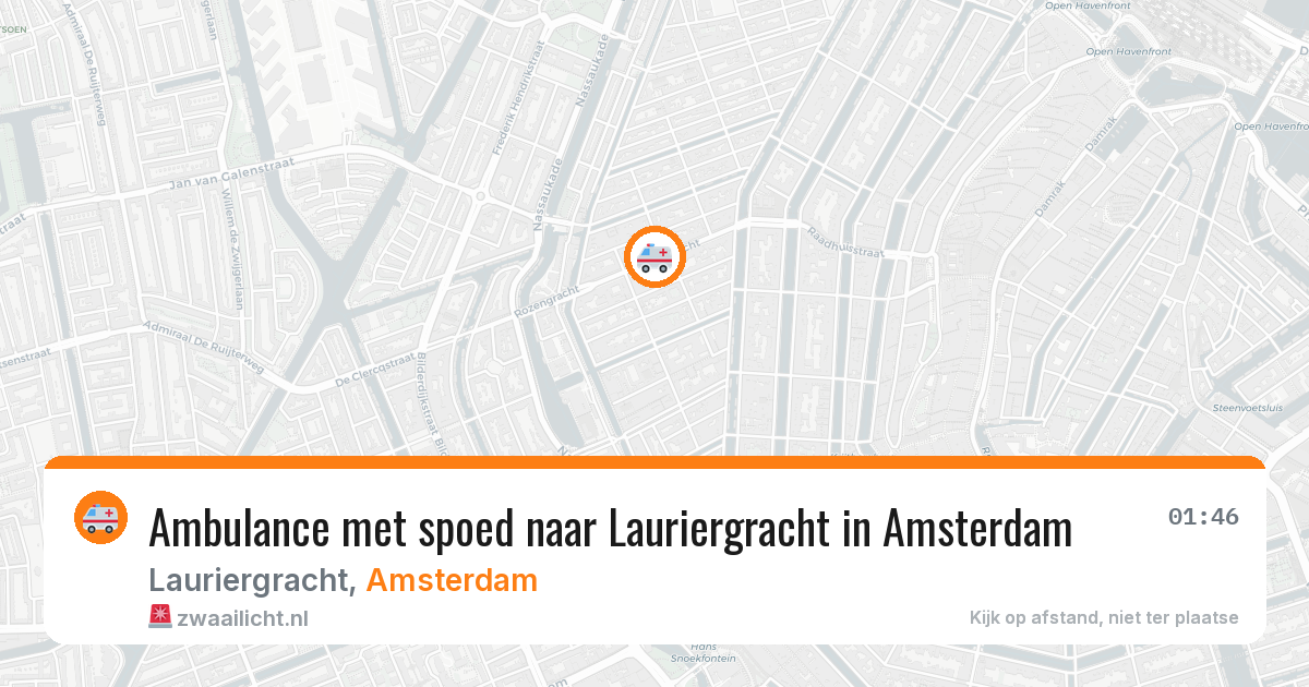 Ambulance met spoed naar Lauriergracht in Amsterdam — 9 mei 2026
