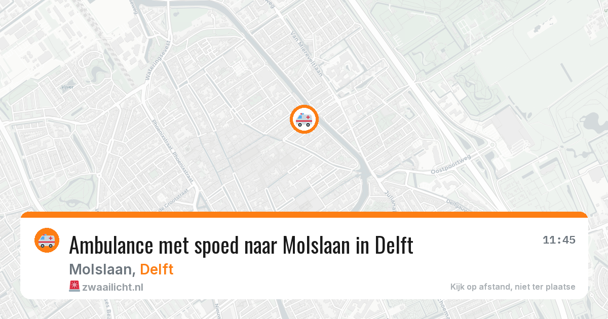 Ambulance met spoed naar Molslaan in Delft — 6 jul 2026
