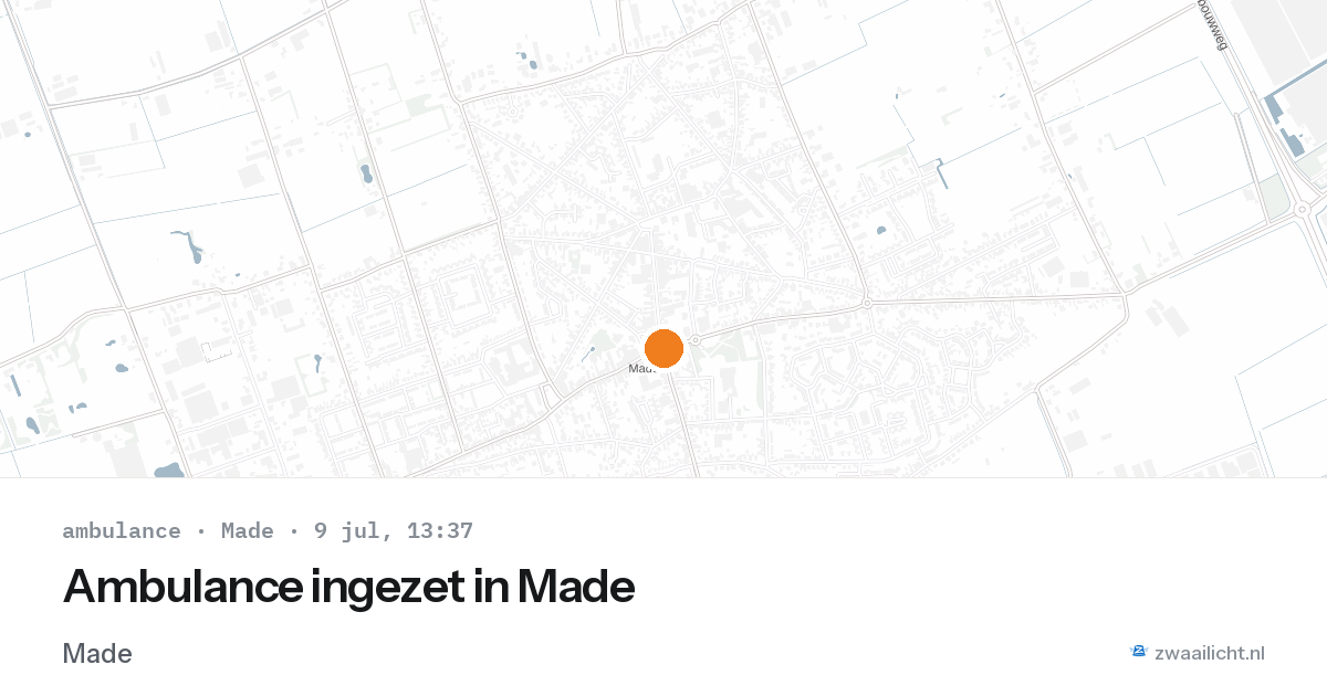 Ambulance ingezet in Made — 9 jul 2026