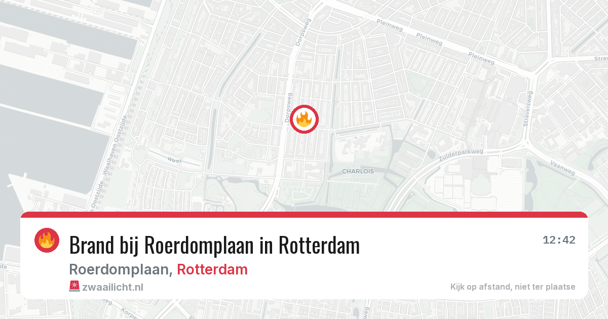 Brand bij Roerdomplaan in Rotterdam — 14 aug 2026