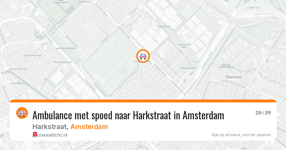 Ambulance met spoed naar Harkstraat in Amsterdam — 26 apr 2026