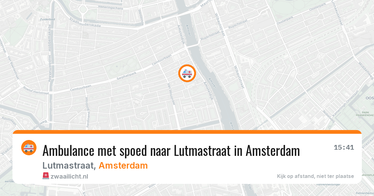 Ambulance met spoed naar Lutmastraat in Amsterdam — 25 jun 2026