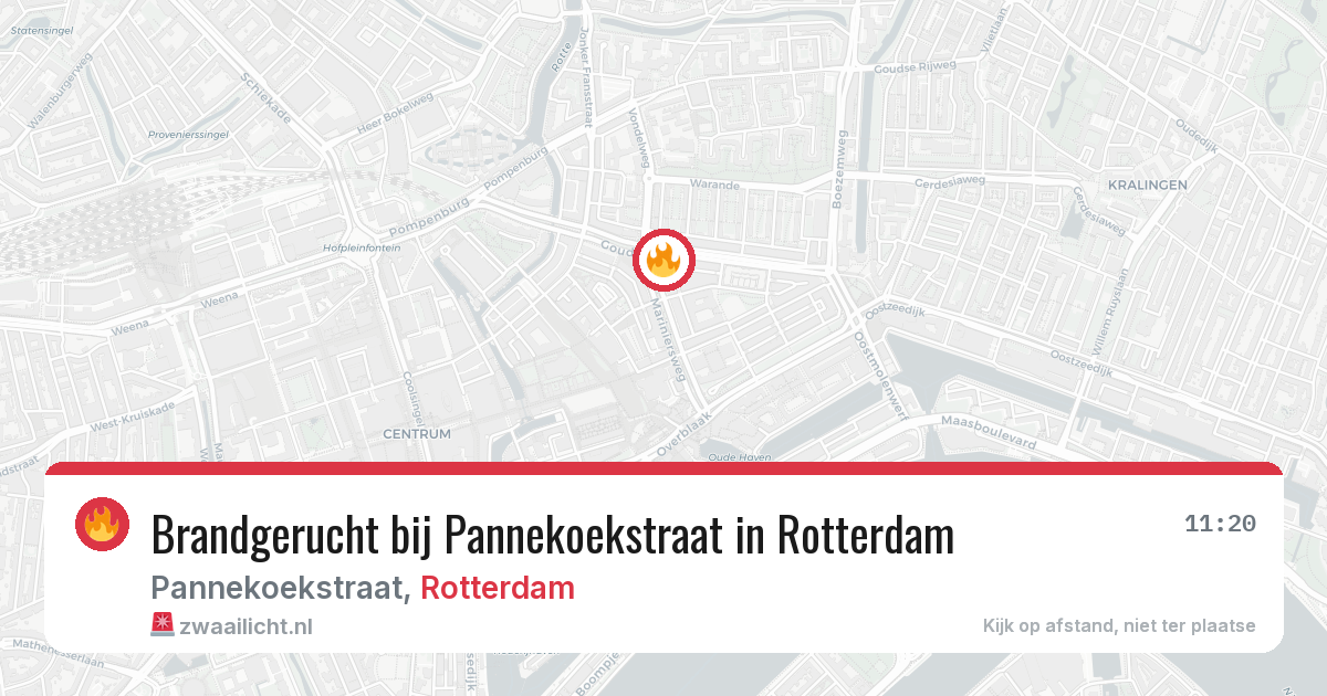 Brandgerucht bij Pannekoekstraat in Rotterdam — 14 jun 2026