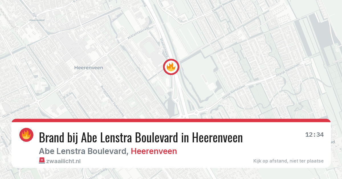 Brand bij Abe Lenstra Boulevard in Heerenveen — 5 aug 2026