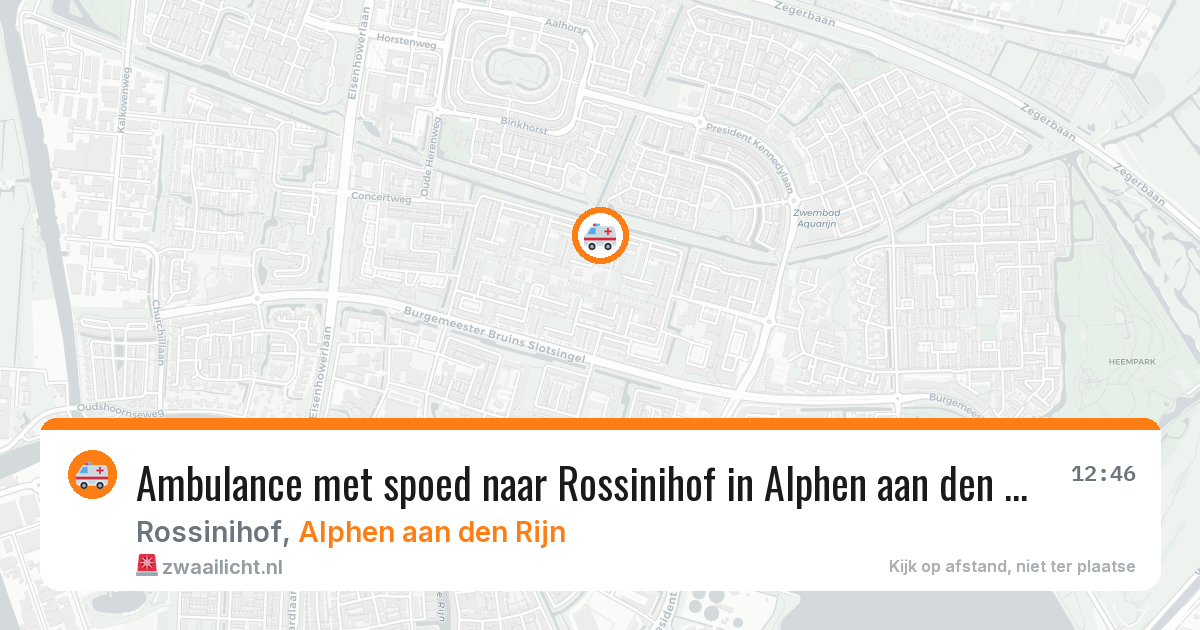Ambulance met spoed naar Rossinihof in Alphen aan den Rijn — 22 mei 2026